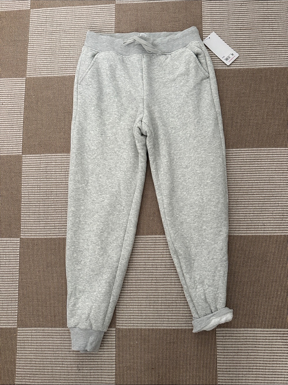Light Gray Sherpa Jogger Sweatpants